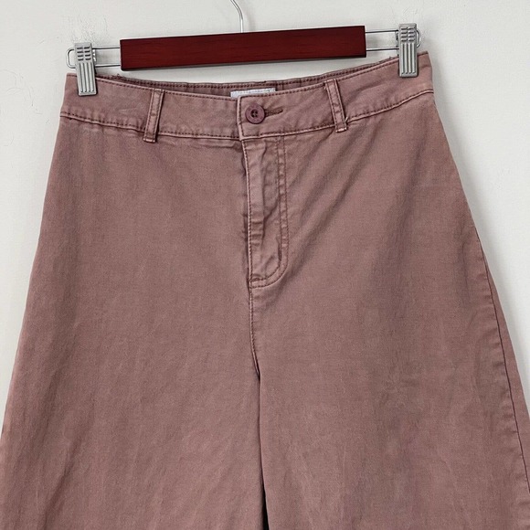 RVCA Niku High Rise Cropped Wide Leg Trouser Pants Size 28 Nutmeg - Picture 4 of 12